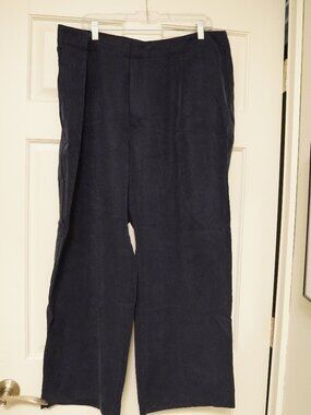 Gap 20 Petite Navy Wide Leg Pants Tencel Lyocell Casual Career
